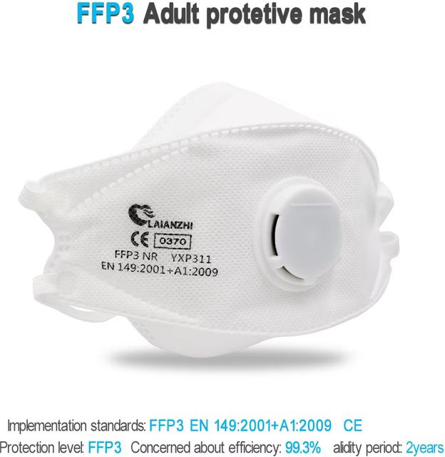 Cakomala FFP3 CE Atemschutzmaske mit Luftventil in Weiß - Bild 1