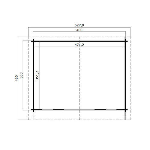 Lasita Maja Gartenhaus Elgin Blockbohlenhaus in Blockbohlenbauweise mit Satteldach, Farbe: Braun/Beige, B/T/H: 480 x 360 x 268 cm - Bild 3