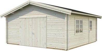 PALMAKO Blockbohlen-Garage aus Holz mit Holztor in Beige, B/T: 540 x 540 cm - Bild 1