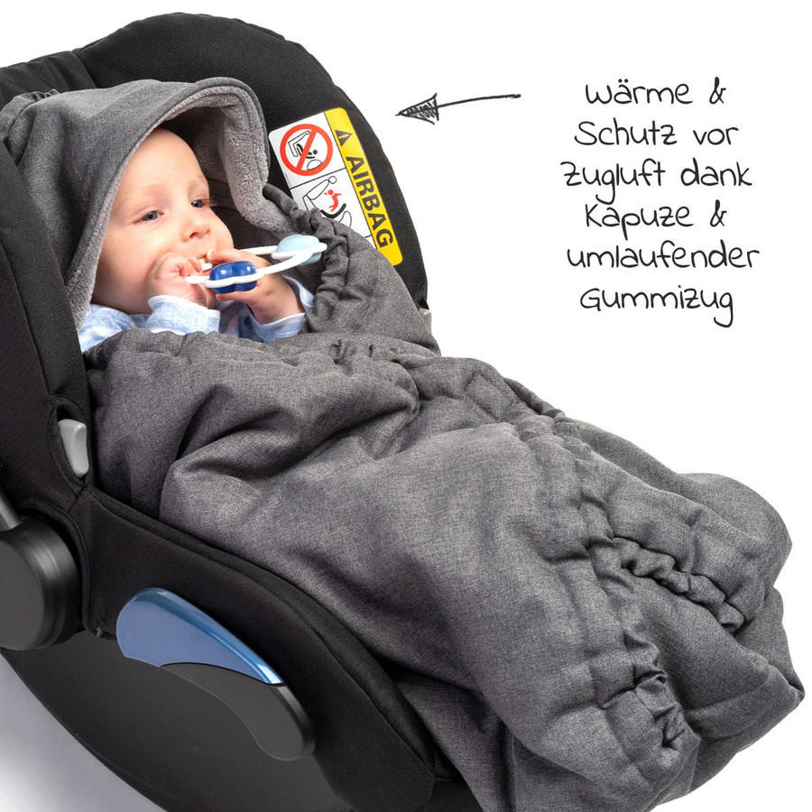 Zamboo Einschlagdecke Deluxe für Babyschalen und Babywannen, Farbe: Grau - Bild 3