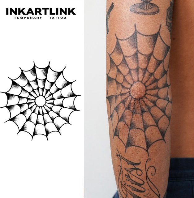 Spinnennetz-Tattoo, semi-permanenter Aufkleber, wasserfest, hält bis 15 Tage - Bild 1