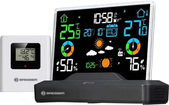 Bresser Funk-Wetterstation mit rahmenlosem Display in Schwarz - Bild 1