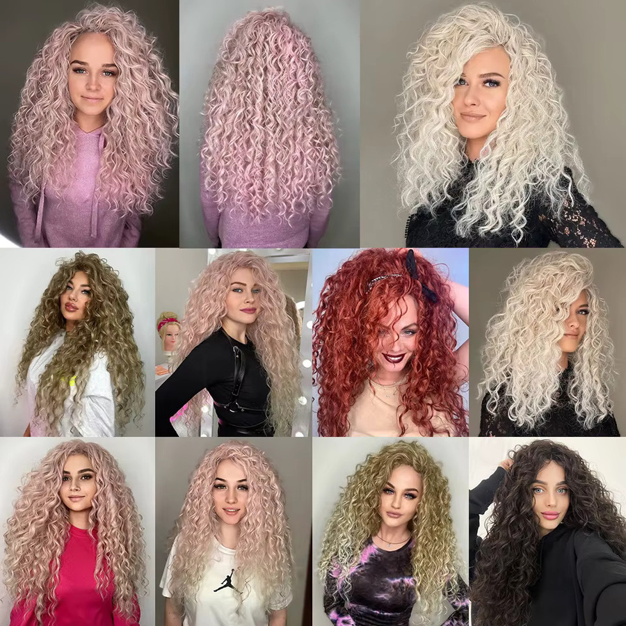 SEENICE Kunsthaar Haarverlängerung Tiefe Welle Ombre Blonde Rosa, Damen - Bild 2