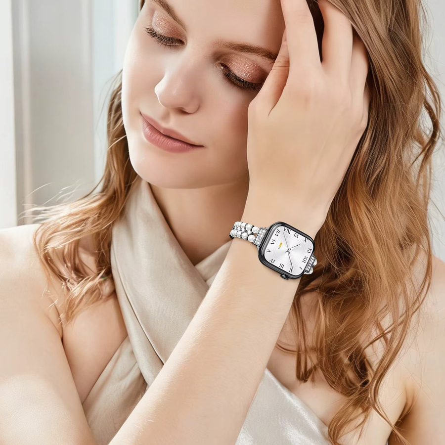 LCAPLE Uhrenarmband Edelstahl, Perle, Damen - Bild 4