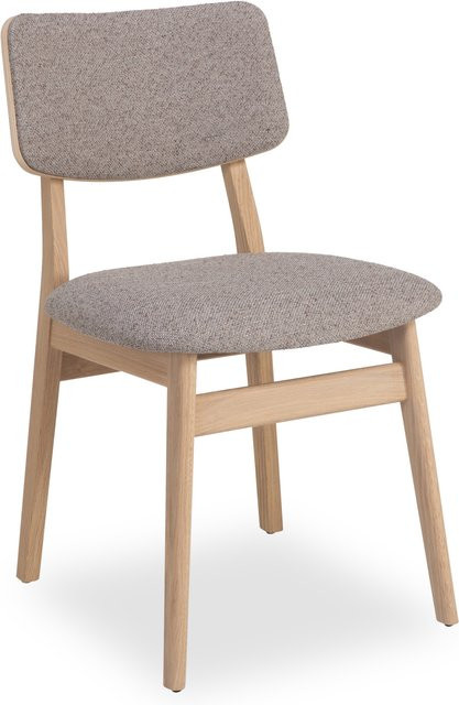 Polsterstuhl FAKTA MOLTEDO in Beige mit Eiche Bianco Holzgestell und modernem Design - Bild 1