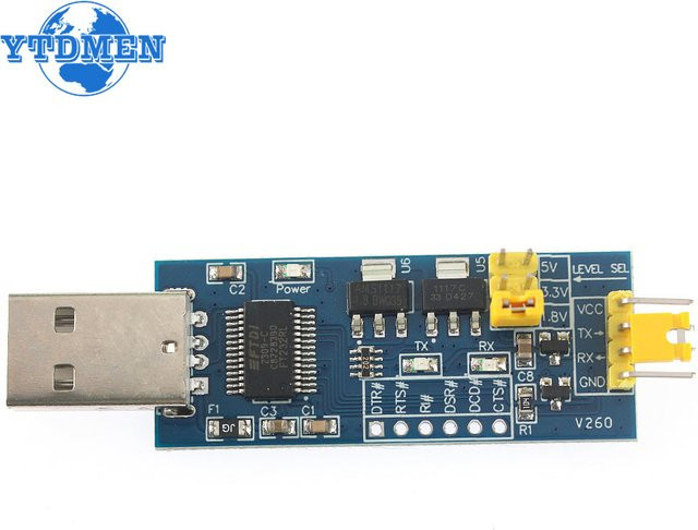 YTDMEN FT232RL USB zu TTL Serial Port Modul in Blau mit 5V, 3,3V und 1,8V Level Download Programm Linie Serial Interface - Bild 1