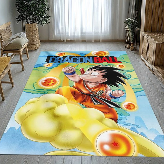 Potdemiel Anime Dragon Ball Teppich, rutschfester und weicher Wohnzimmerteppich für Kinderzimmer und Schlafzimmer, mehrfarbig, rechteckig - Bild 1