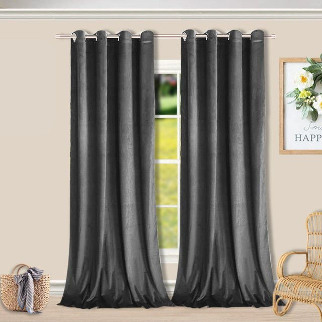 FLYINGCURTAINS Verdunkelungsvorhänge aus Samt in Grau - Bild 1