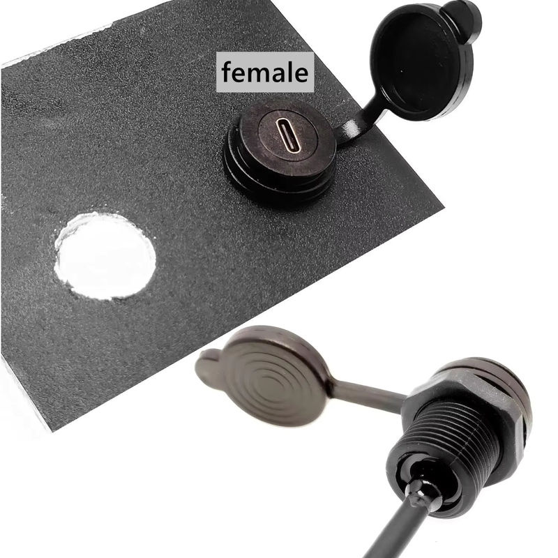 CY Wasserdichtes USB-C Erweiterungskabel 10 Gbps mit wasserdichtem Stecker für Wasserarmpanele, Schwarz, Länge: 50 cm und 30 cm - Bild 3