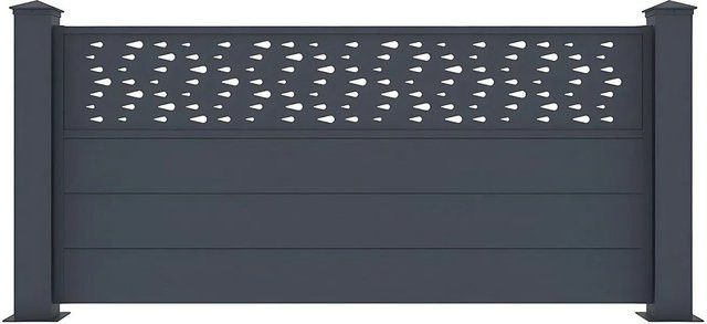 Vente-unique Zaun Bazio aus Aluminium in Anthrazitgrau, Höhe: 168 cm - Bild 1
