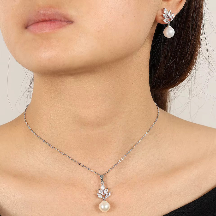 ZAKOL Schmuck-Set, Perle, Zirkonia, Silber, Unisex - Bild 3