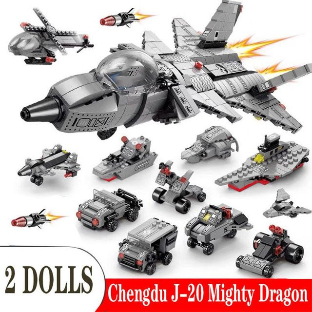 Linyi toy Bausteinset Militär Autos farbenfroh 6–12 Jahre - Bild 1