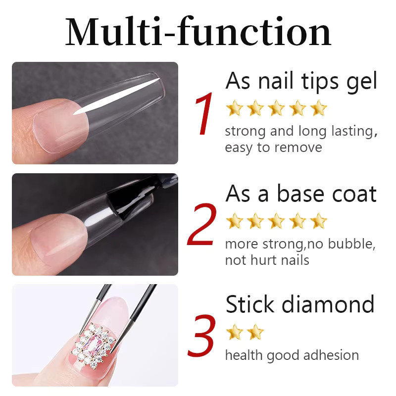 AWStorG Nagelspitzen-Klebergel, 15 ml, transparent, glänzend - Bild 4