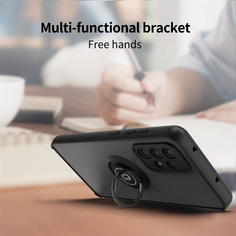 Luxus Stoßfeste Magnetische Matte Handyhülle mit Ringhalter für Samsung Galaxy A73 A72 A71 A52 A51 A42 A33 A32 A31 A03 A04 in Schwarz und Grün - Bild 5