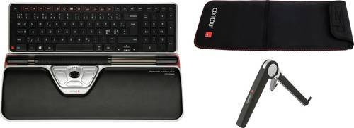 Contour Design RollerMouse RED Plus kabelloses Tastatur-Maus-Set in Schwarz mit 2800 dpi - Bild 1