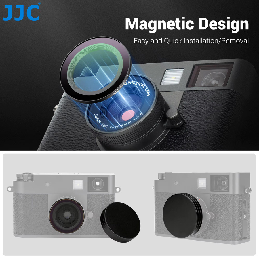 JJC Magnetischer UV-Filter mit Objektivdeckel für Fujifilm X-HF1 in Schwarz, L39 Antireflexions-Filter aus optischem Glas - Bild 2