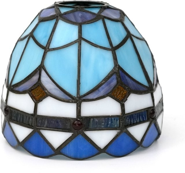 Mediterraner Buntglas-Lampenschirm in Kuppelform für Wandlampen und Kronleuchter, Durchmesser: 15,24 cm - Bild 1