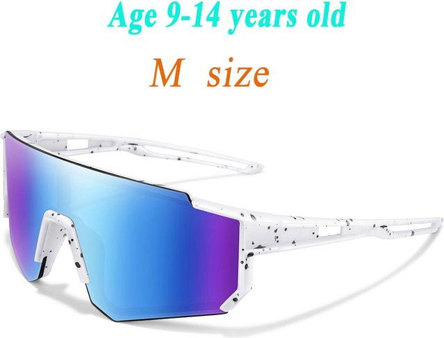 Sonnenbrille Kinder Baseball, Unisex, Vollrand, Kunststoff, weiß - Bild 1