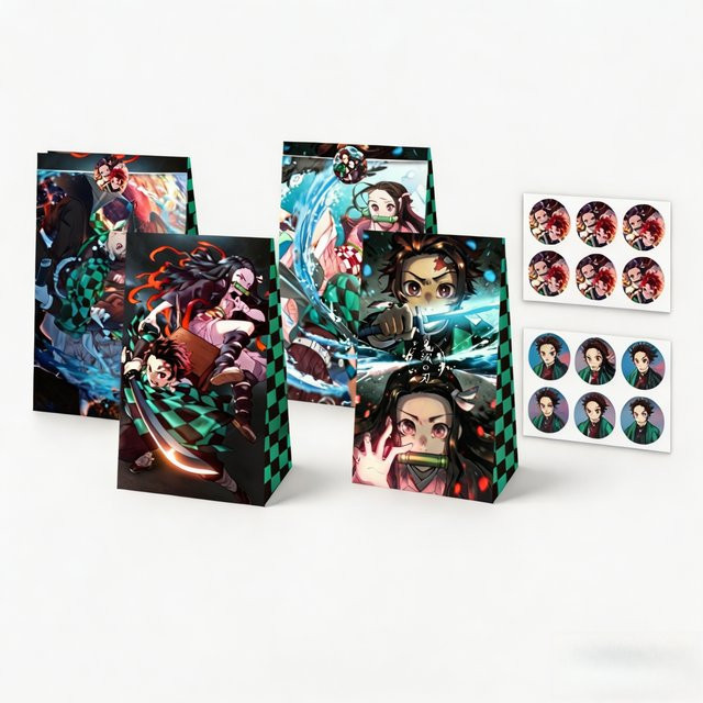 Bandai Demon Slayer Party-Geschenktüten-Set mit Aufklebern in Mehrfarbig - Bild 1
