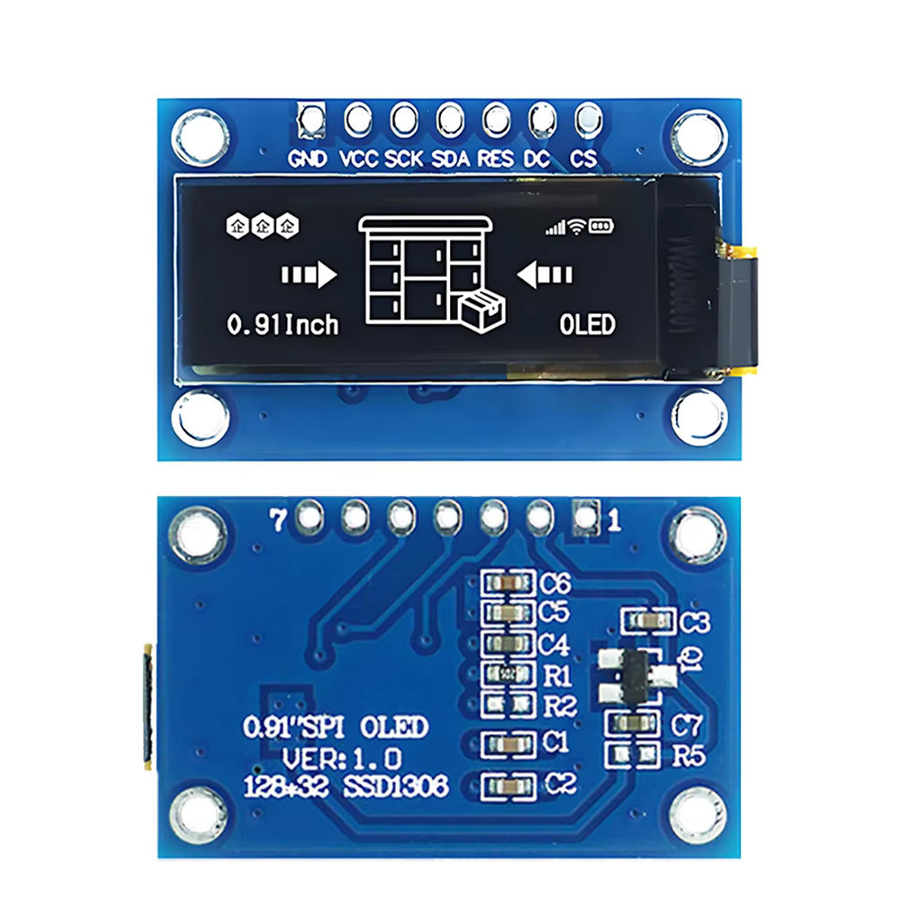 Estardyn SSD1306 SPI OLED-Modul 0,91 Zoll mit 128x32 DOTS in Weiß-Blau - Bild 3
