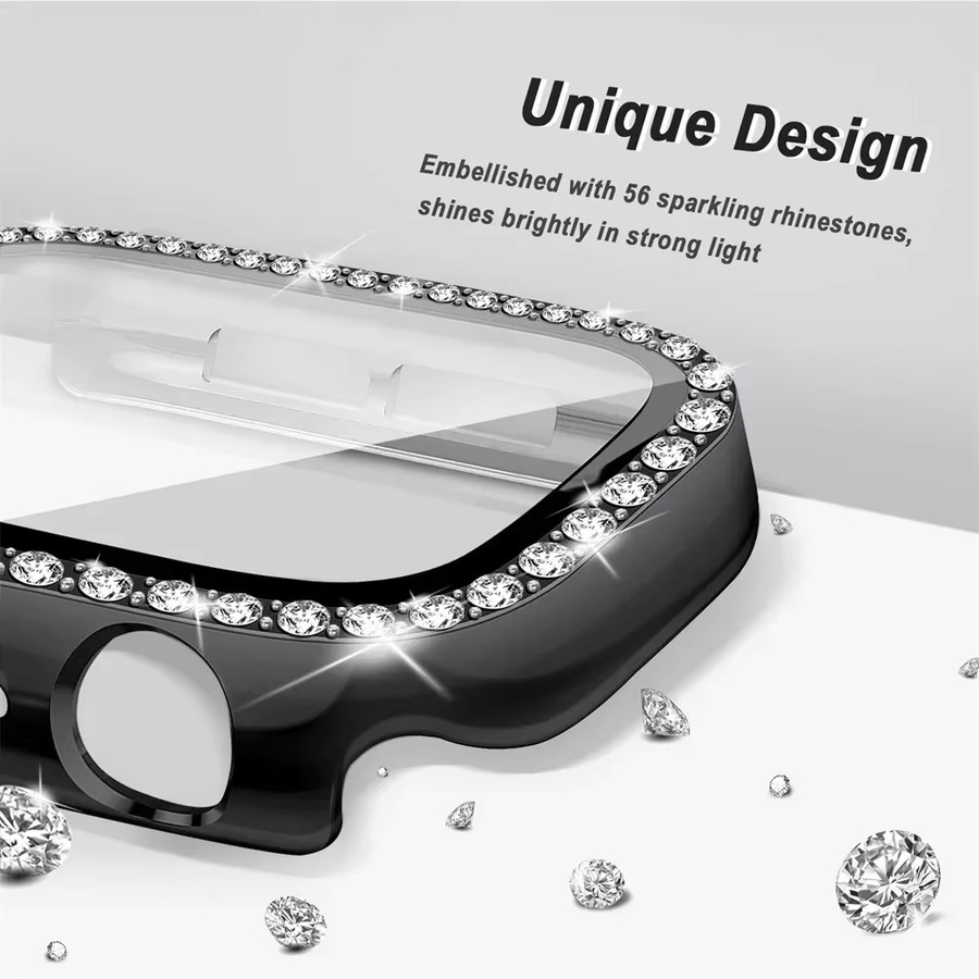 Displayschutzfolie PEO, Glas mit Diamantgehäuse, Roségold, Apple Watch - Bild 2