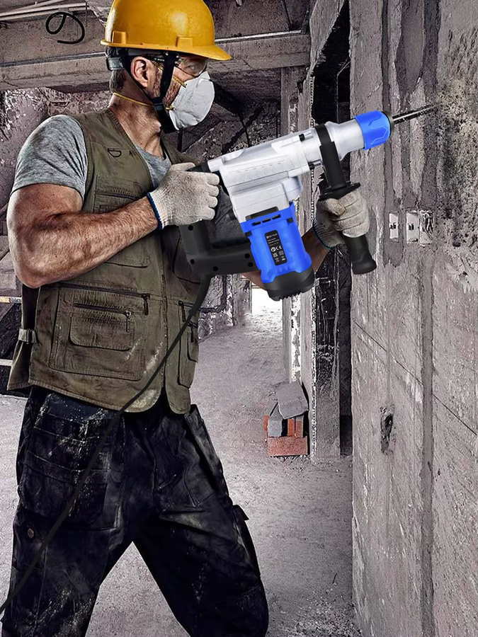 Bohrhammer mit 1500 W Leistung, 6 Geschwindigkeiten und 4 Funktionen inklusive SDS Plus Meißeln, Bohrer und Koffer - Bild 7
