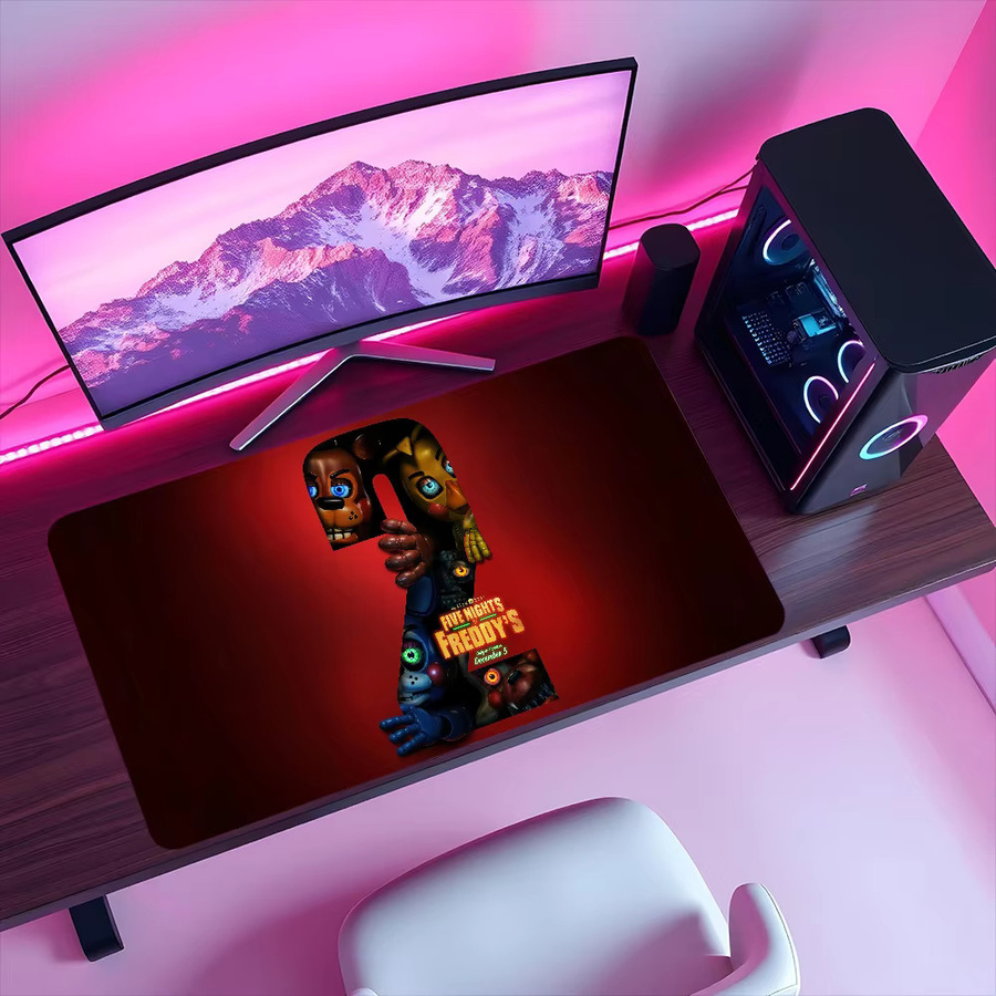 Lockedge N-Nights Mauspad im Horror-Design mit Fünf Freddys Motiv, groß und rutschfest für Gaming und Büro - Bild 3