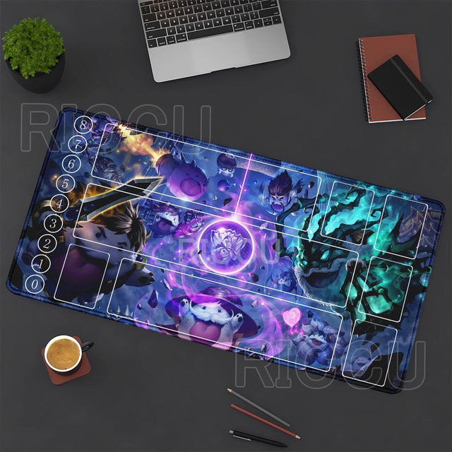 League of Mouse Pad Legends Riftbound Series TCG Schreibtischunterlage mit HD-Druck und genähtem Rand, B/T: 60 x 35 cm, Multicolour - Bild 1