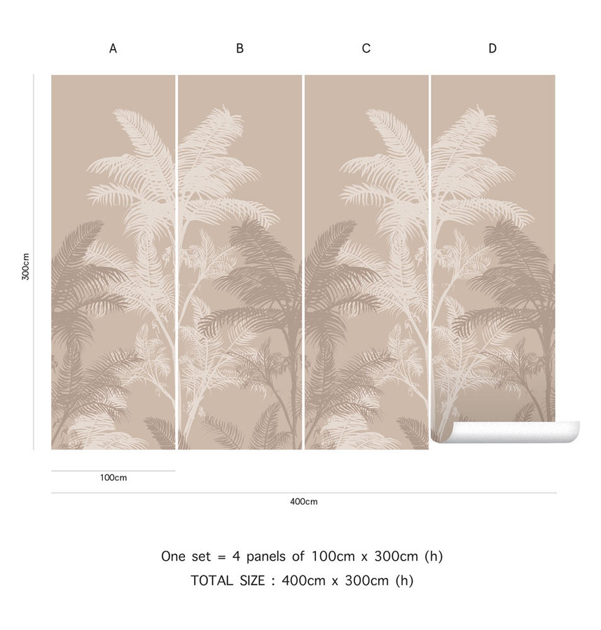 Tenue de Ville Brahea Wandtapete Floral Vintage in Beige, Breite: 300 cm, Höhe: 300 cm - Bild 2