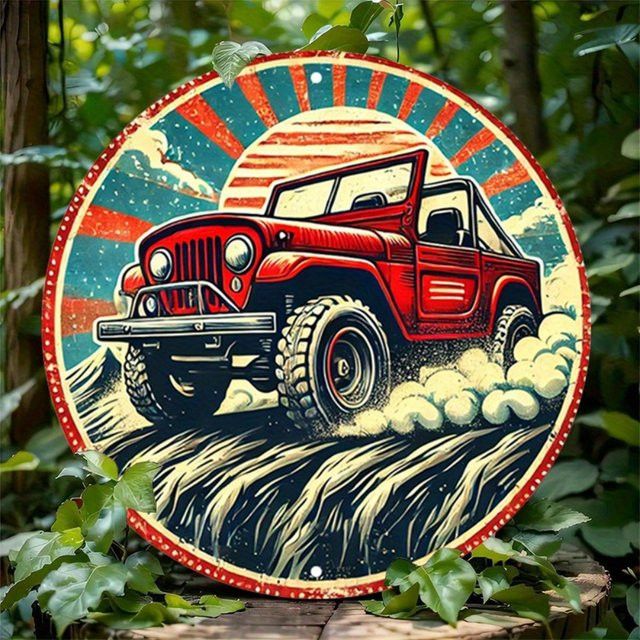 HELLOYOUNG Vintage-Metallschild aus Aluminium für Geländefahrzeuge zur Wanddekoration - Bild 1