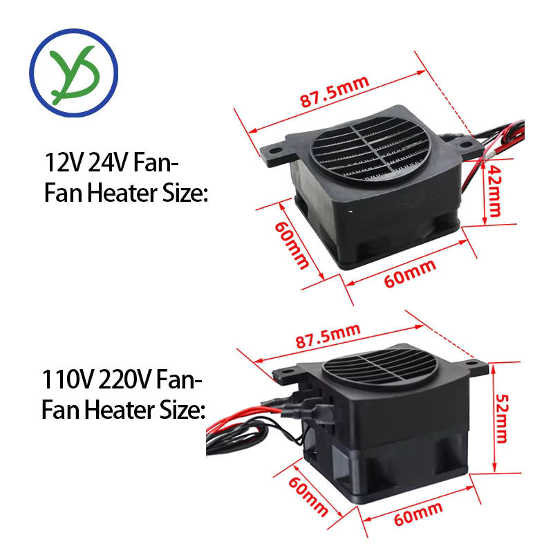 PTCYIDU PTC-Heizgerät 12V-220V mit Lüfter und Thermostat in Schwarz für 3D-Drucker, Auto und kleine Räume - Bild 5