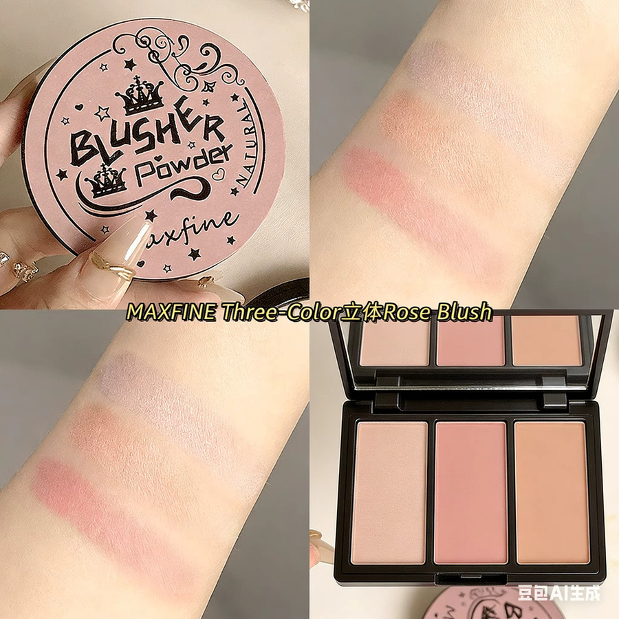 MAXFINE Gesichtskontur-Rouge-Palette, Rose Blush, Puder - Bild 3