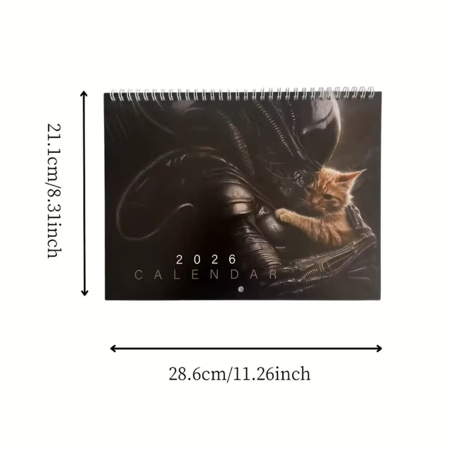 Monatsplaner 2026 Sci-Fi Alien Wandkalender und Desktopkalender in Schwarz und Multicolour - Bild 4