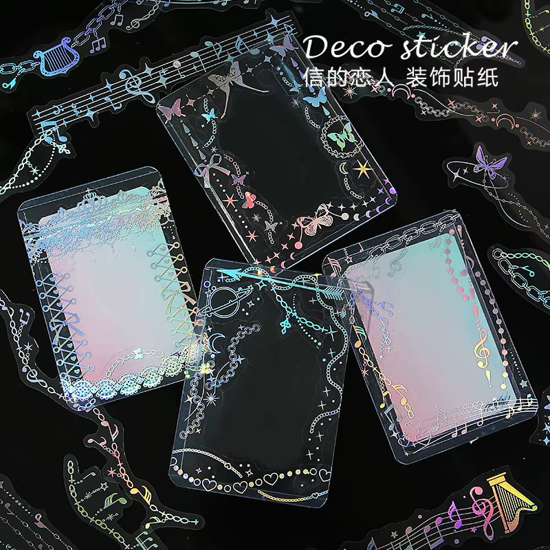 20 Stück Laser-Flash-Aufkleber in Multicolour als selbstklebende Stick-Etiketten für DIY-Scrapbooking und Bastelbedarf - Bild 2