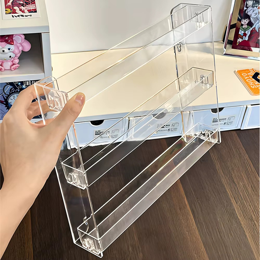 Mehrschichtiges Acryl-Aufbewahrungsregal für Nagellack in Transparent zur Wandmontage oder Bodenaufstellung - Bild 3