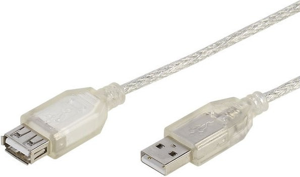 Vivanco USB 2.0 Verlängerung, transparent, Länge: 1,8 m - Bild 1