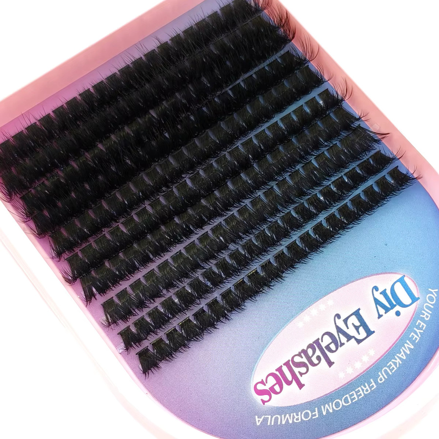 HBZGTLAD 5D Fluffy Cluster Lashes, 10 Reihen, D/DD Curl, 9-16 mm, Unisex - Bild 2