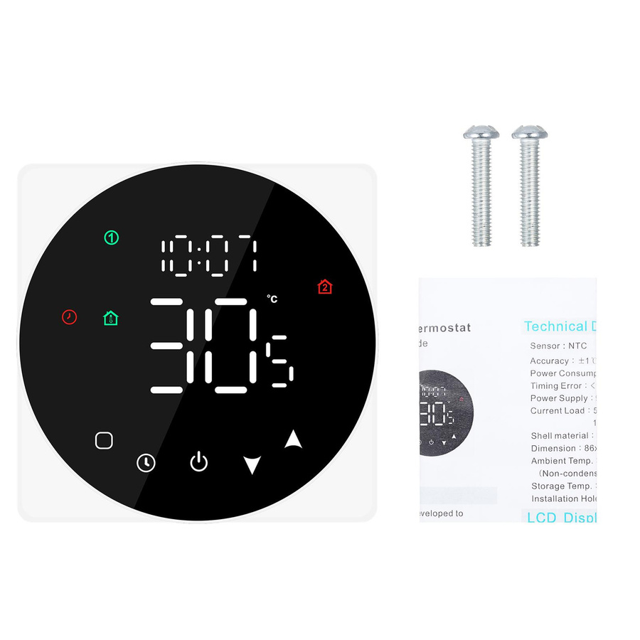 KONNWEI Smart Temperaturregler mit LCD-Anzeige und Touchscreen, Wi-Fi Thermostat für Wasser- und Gas-Kesselgeräte, weiß - Bild 2