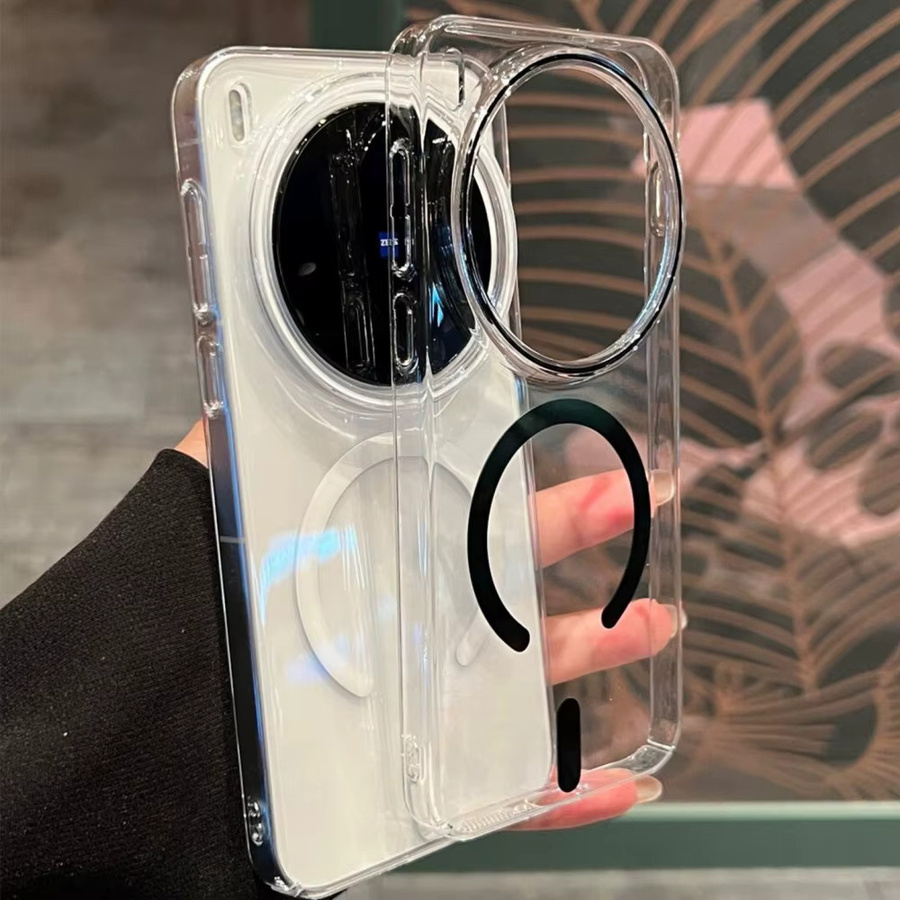 Magnetische Vivo Handyhülle aus transparentem HD Clear Hard PC mit MagSafe Unterstützung für kabelloses Laden, Stoßfeste Schutzhülle in Blau - Bild 2