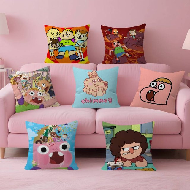 Bilibili Cartoon C-Clarence Fun Kissenbezug in Multicolour, quadratische Kissenhülle für Sofa und Wohnzimmer, Breite: 30 cm, Höhe: 30 cm - Bild 1