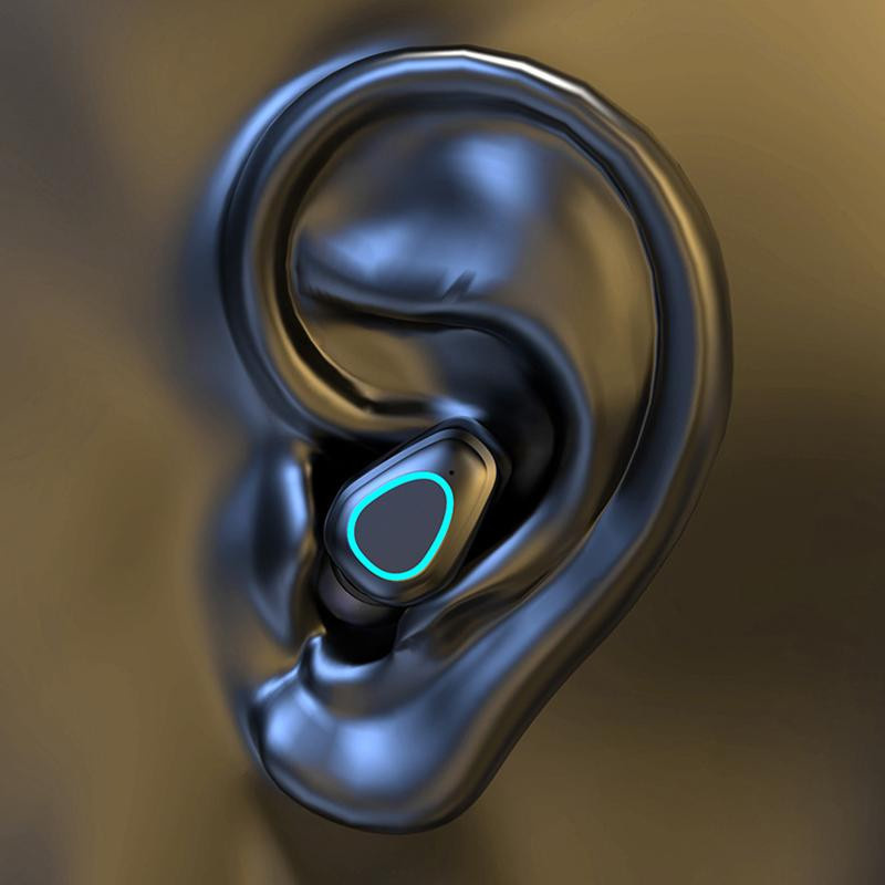VAORLO Mini In-Ear Bluetooth Kopfhörer mit Digital Display und HD Mikrofon in Weiß - Bild 2
