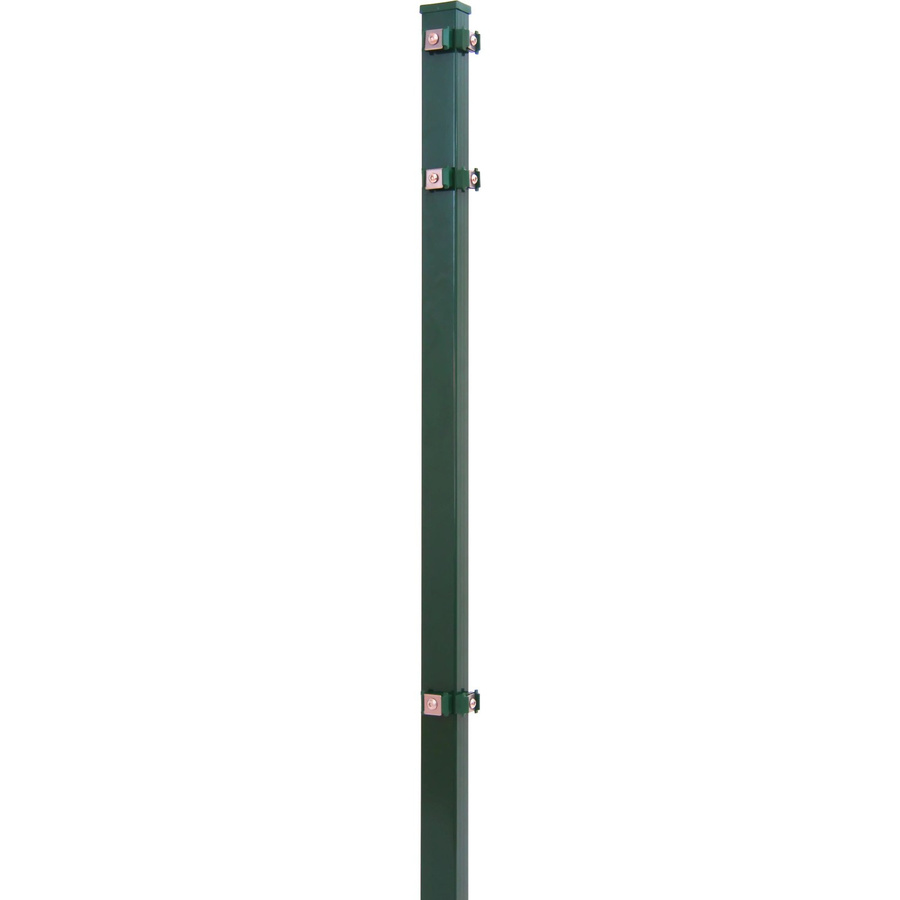 Solid Eckpfosten aus Stahl für Stab- und Doppelstabmatten, Farbe Grün, Höhe: 175 cm, Breite: 4 cm, Tiefe: 4 cm - Bild 2