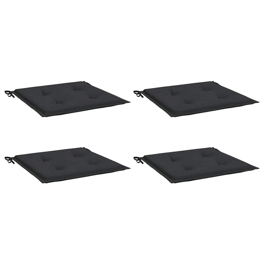 vidaXL Gartenstuhl-Kissen Set 4 Stück Schwarz aus wasserabweisendem Oxford-Gewebe B/B/H: 50 x 50 x 3 cm - Bild 2