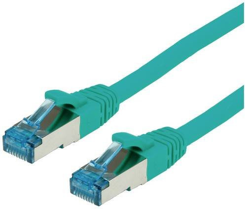 Value RJ45 Patchkabel CAT 6a S/FTP Ethernet LAN Grün, Länge: 0,3 m - Bild 1