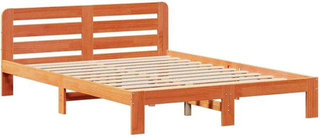 vidaXL Massivholzbett aus Kiefernholz in Braun, rustikales Bett ohne Matratze, B/T/H: 120 x 200 x 85,5 cm - Bild 1