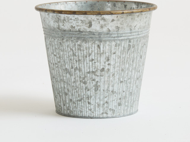 BLUME2000 Übertopf aus Zink in Silber, modern, Durchmesser: 23 cm - Bild 1