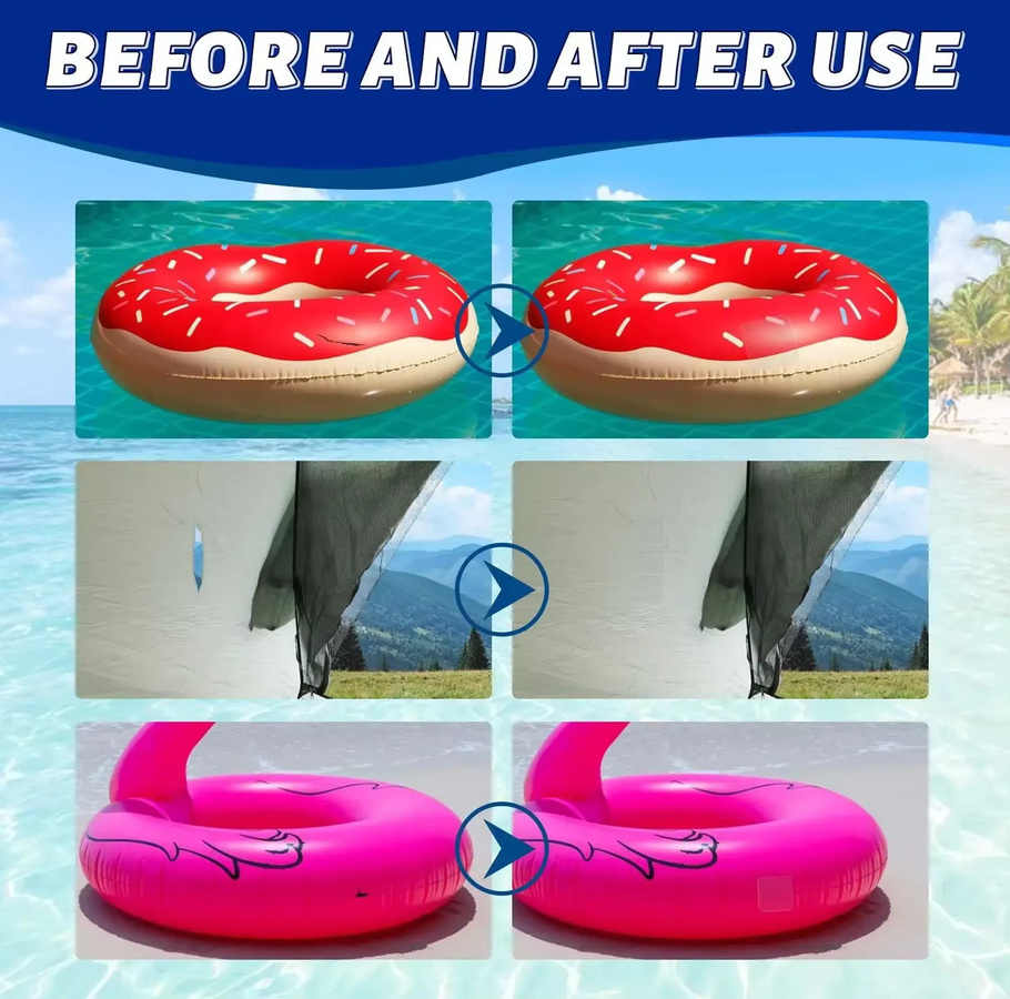 Transparentes TPU-Reparatur-Patch-Set aus Kunststoff für aufblasbare Schwimmringe, Pool-Luftmatratzen und Luftbetten - Bild 4