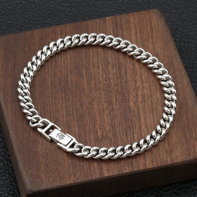 Armband S925 Sterling Silber, Buddha Sechs-charakter Mantra, Herren, brown - Bild 1