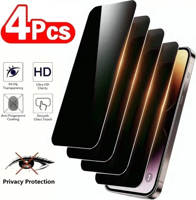 Xiaomi Anti-Spy Panzerglas Schutzfolie für Xiaomi 15T Pro 14T 13T 12T 5G 17 Ultra mit Fingerabdruck-Entsperrung transparent - Bild 1