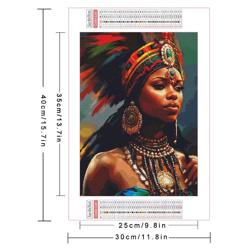 AZQSD Diamantmalerei 5D DIY Stickerei Porträt einer indischen Frau aus Afrika in Multicolour - Bild 2